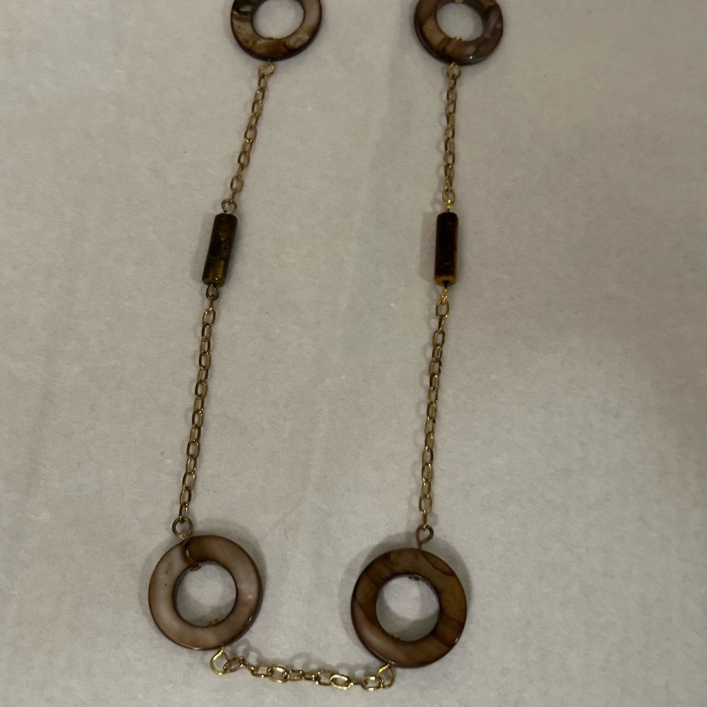 Vintage Shell Ring and Bead chain Long Necklace - Picture 7 of 10